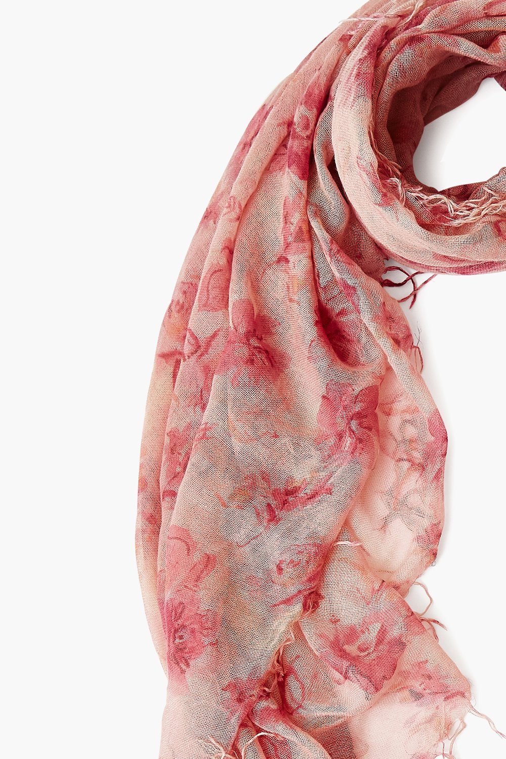 Cashmere and Silk Scarf Mauve French Floral