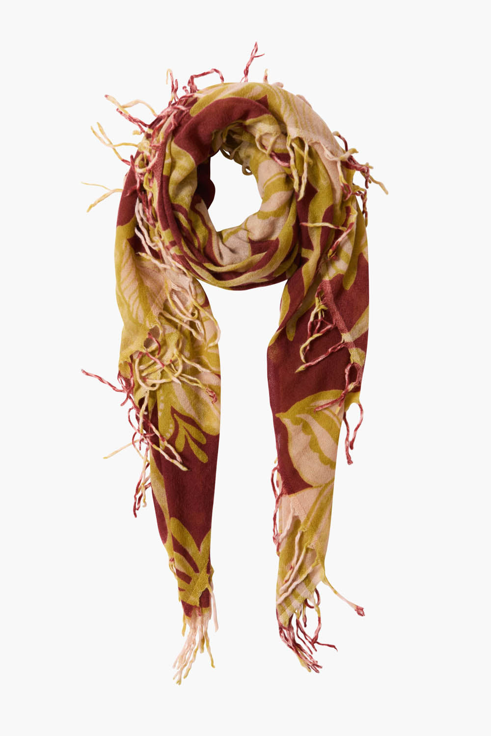 100% Cashmere Scarf Cabernet Floral