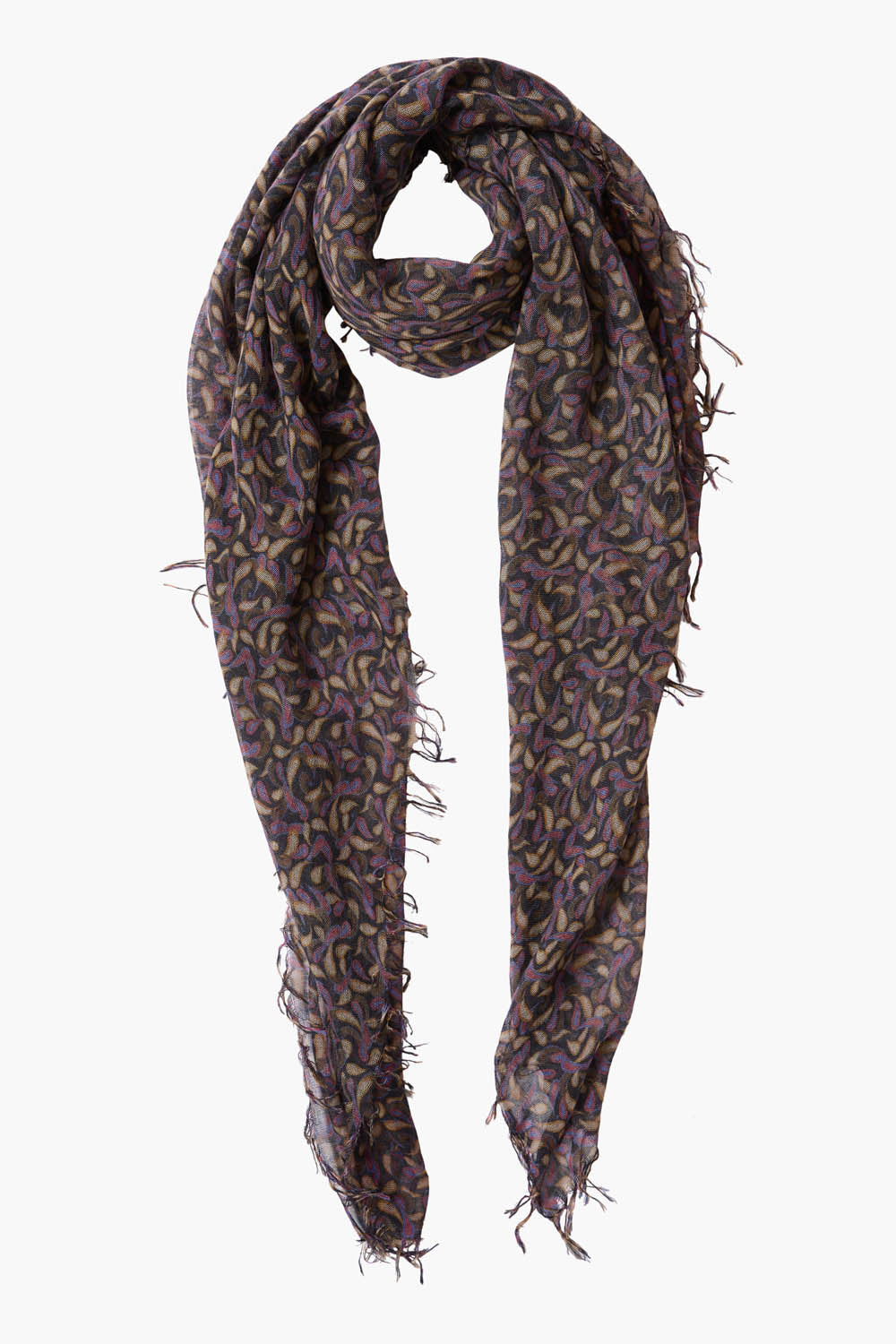 Cashmere and Silk Scarf Lapis Paisley