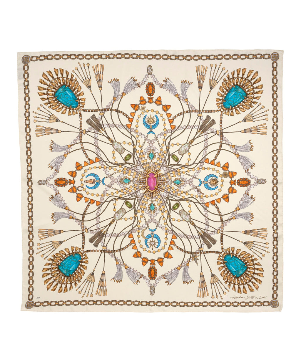 Kendra Scott Echo100 Silk Scarf featuring jewelry