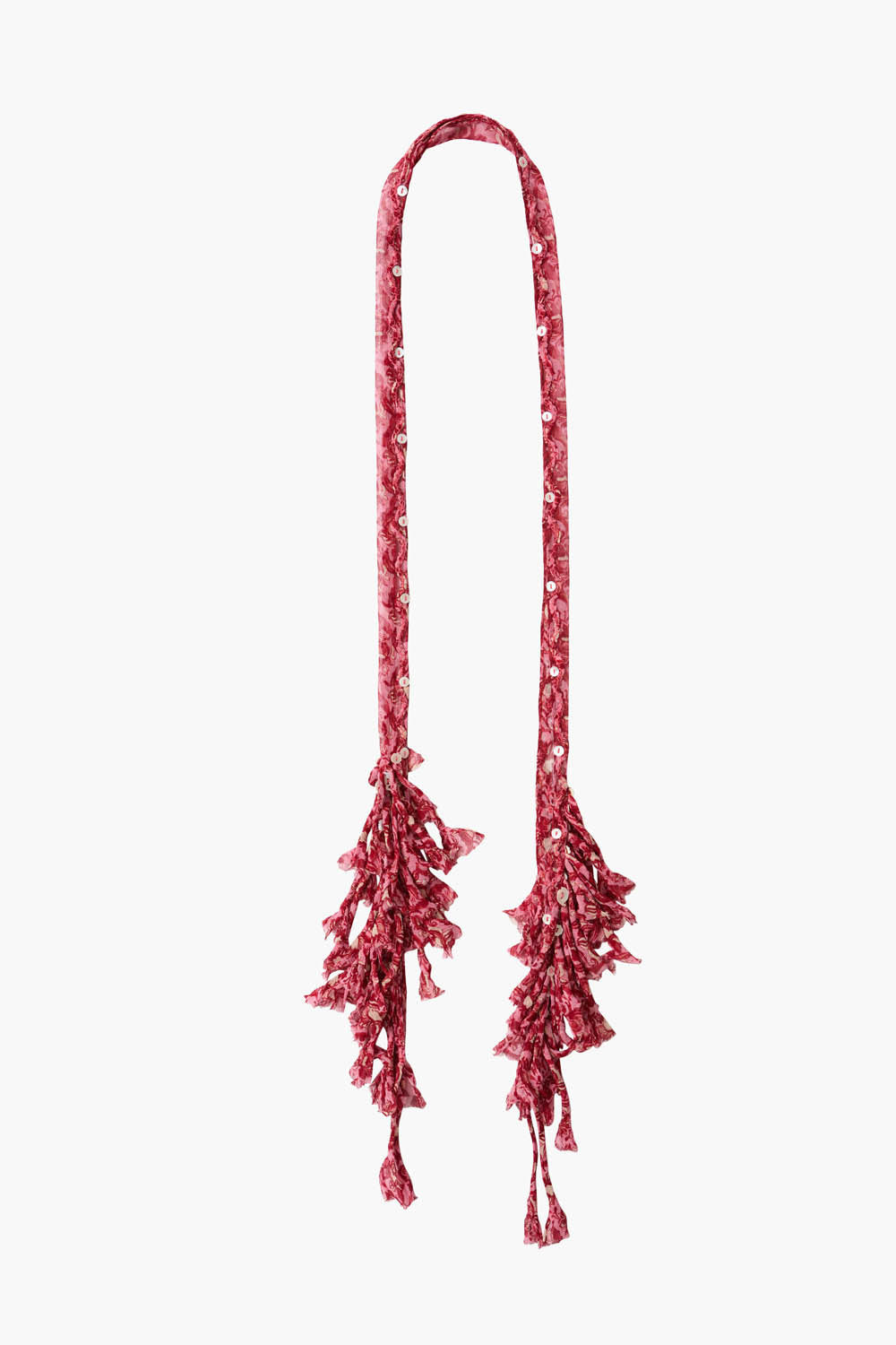 Fringe Skinny Scarf Pink Floral
